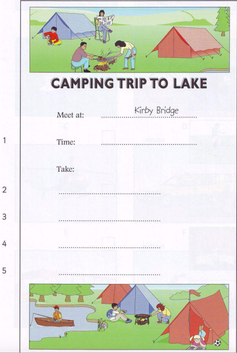 camping trip ielts listening answers